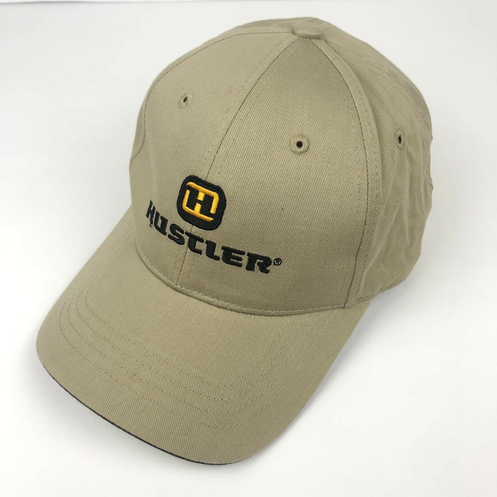 Hustler Beige Hat Cap w Adjustable Strap - The Yard Stop